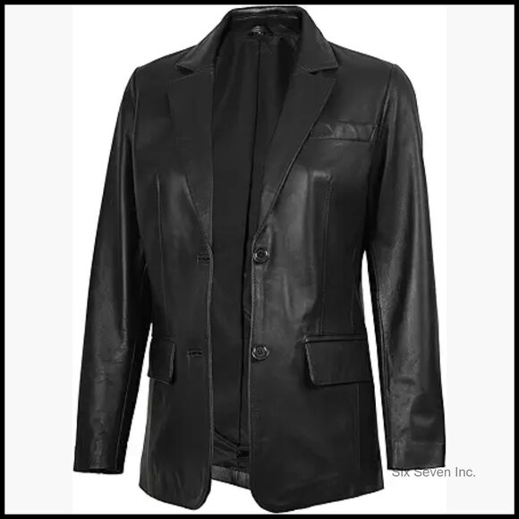 Real Lambskin Leather Blazer Coat Women's Regular Fit